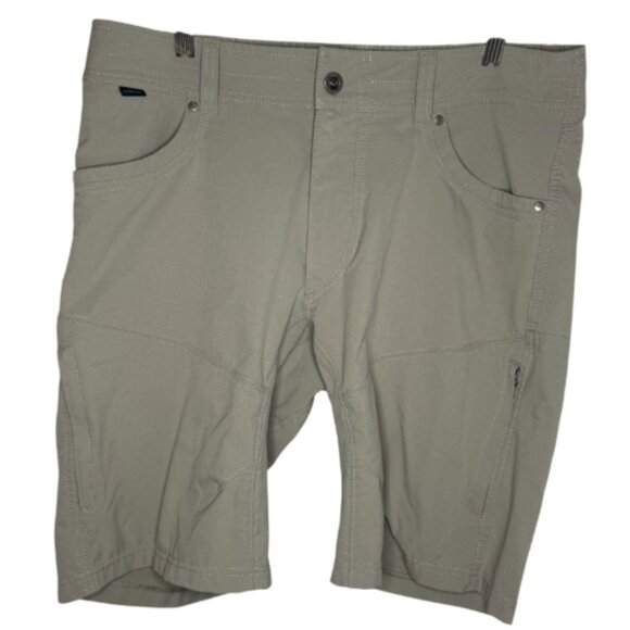 Kühl Shorts Mens 34 Beige Tan Khaki Hiking Pockets Zip Closure Durable Blend - Picture 10 of 10